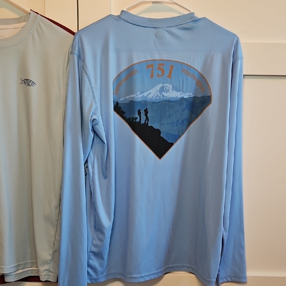 AFTCO Kids Long Sleeve Tees - Light Blue, Blue, and Red - Picture 9 of 10